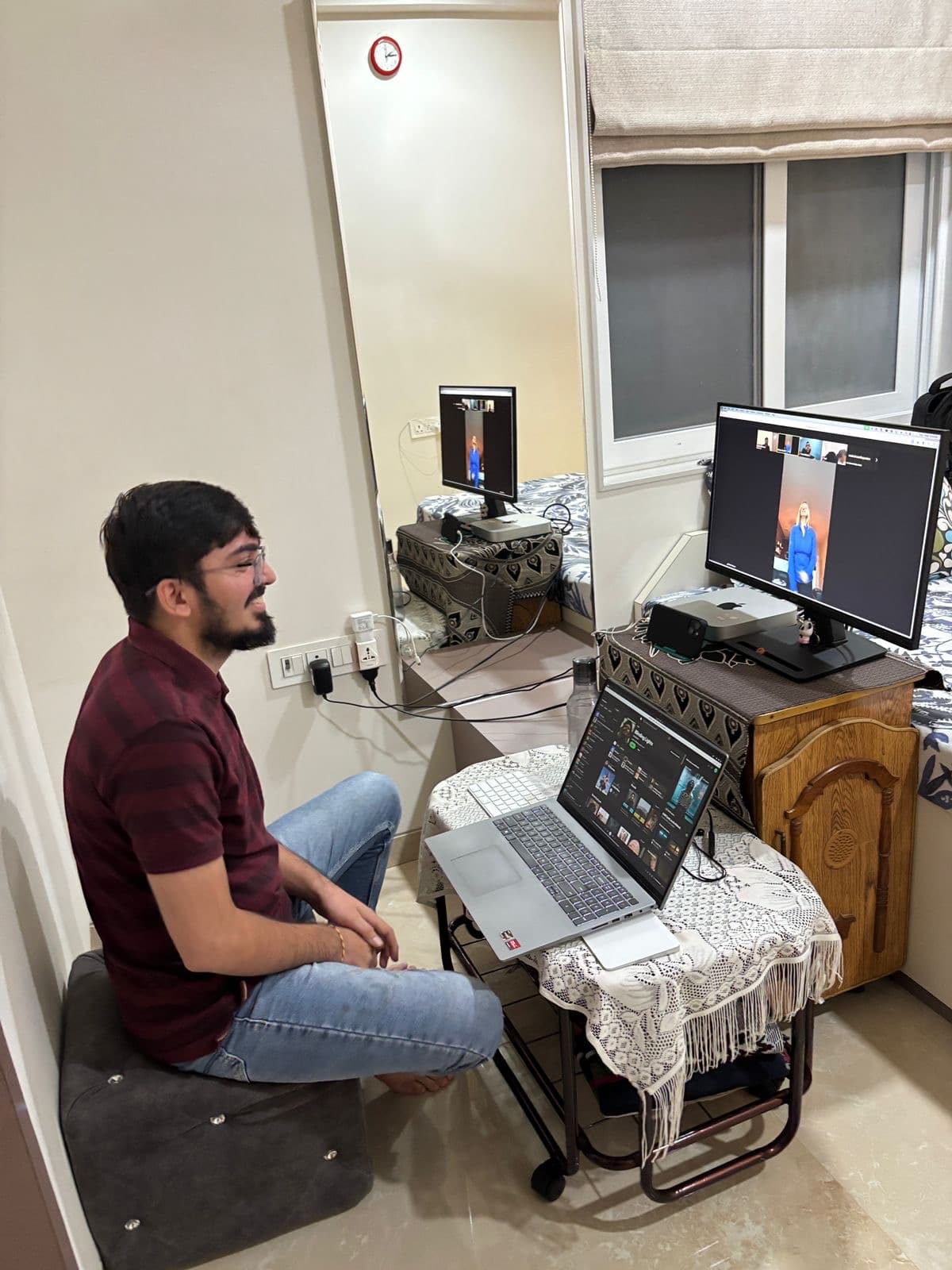Utsav Somaiya during a remote setup session